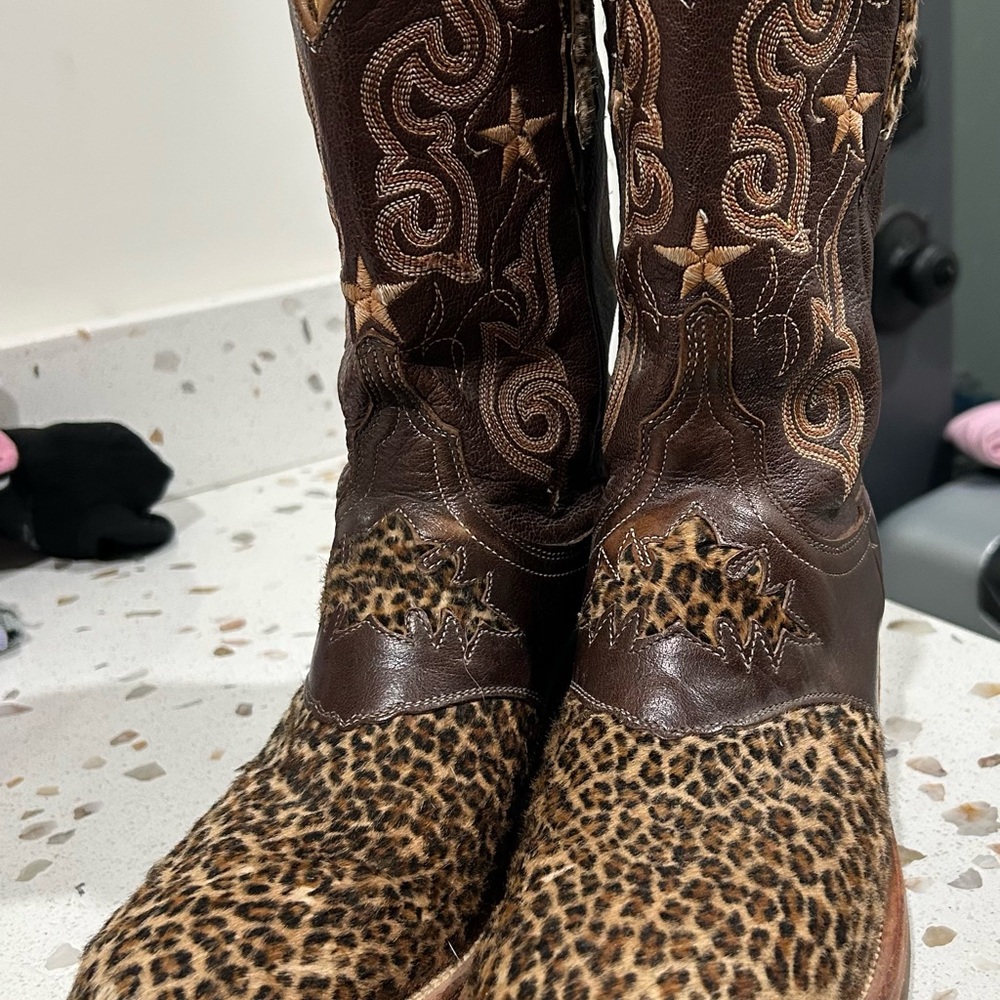 Lucchese 2000 Leopard Print Hair on Boots